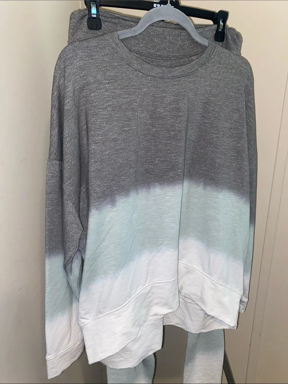 Secret Treasures Gray and White Ombre Crewneck Sweater and Matching Bottoms - Picture 3 of 8